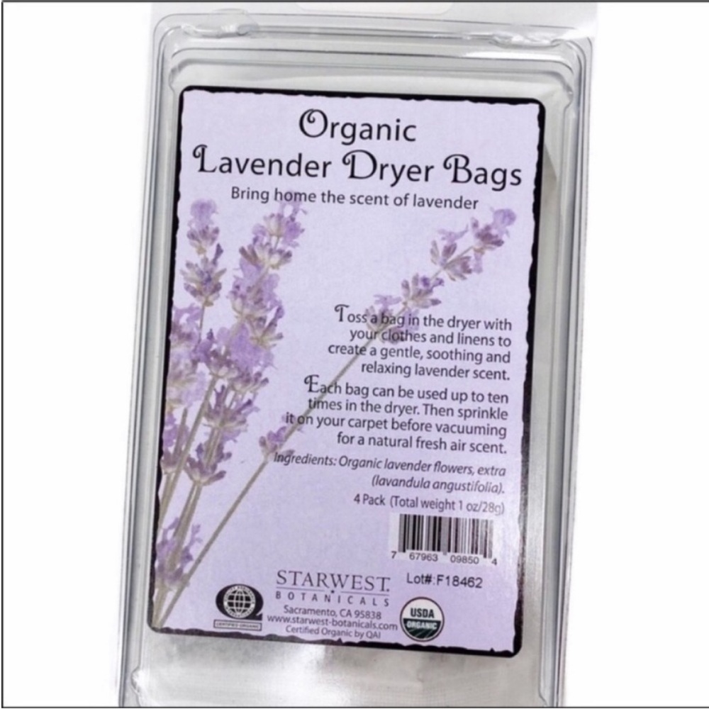 STARWEST BOTANICALS organic lavender dryer bags NEW